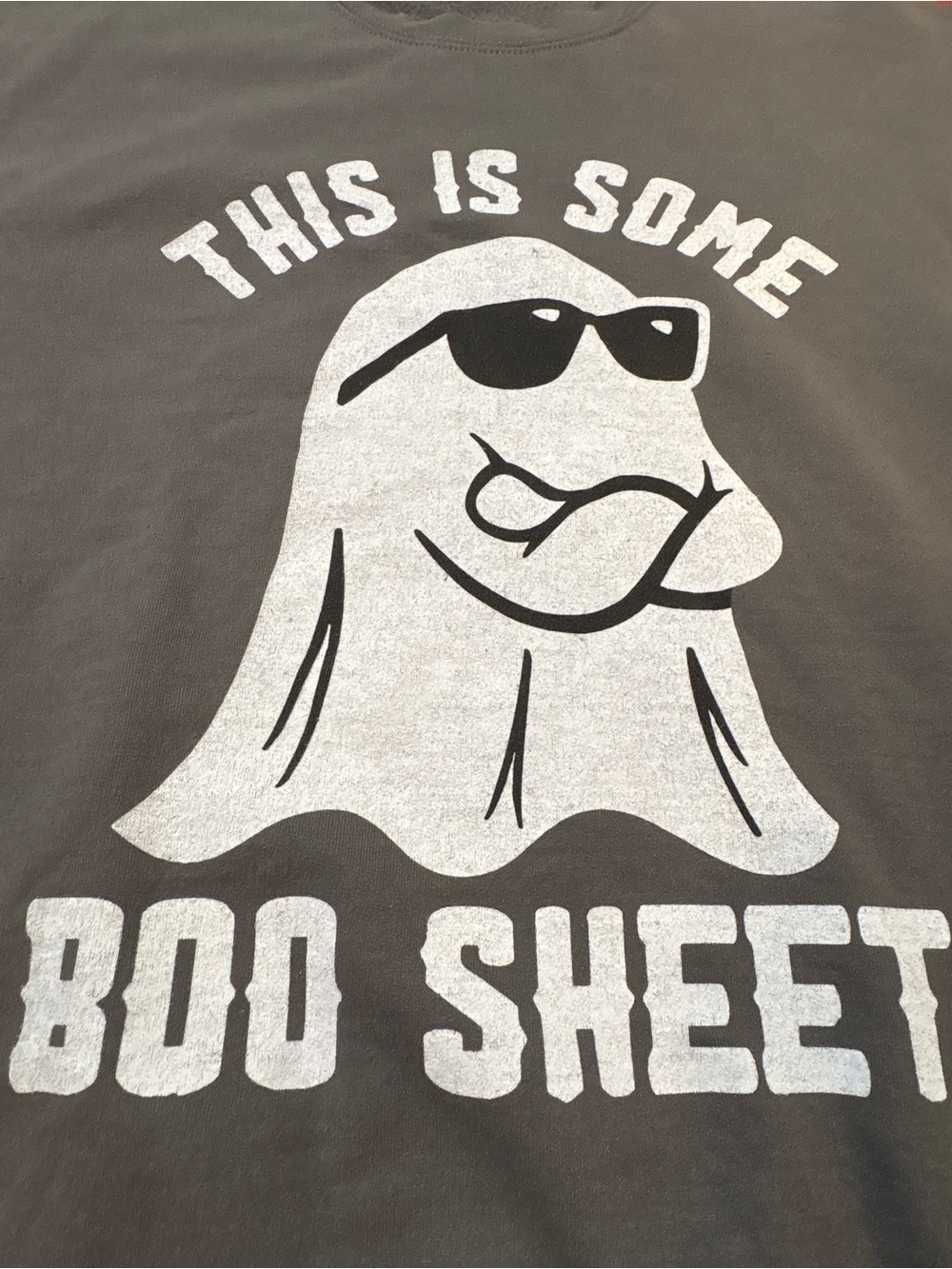 This Is Some Boo Sheet Ghost Halloween Sweatshirt Gray Adult L Approximately